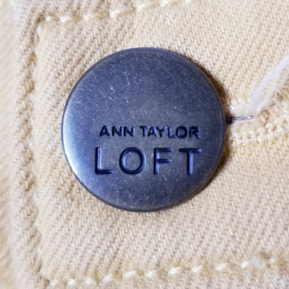 ANN TAYLOR LOFT FACTORY Modern Skinny Raw Hem Jeans Yellow Gold - Size 4P - Picture 7 of 7